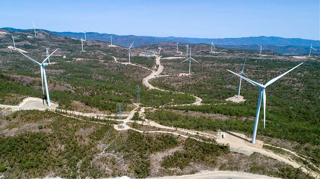 Wind farm in Emerald, Queensland.